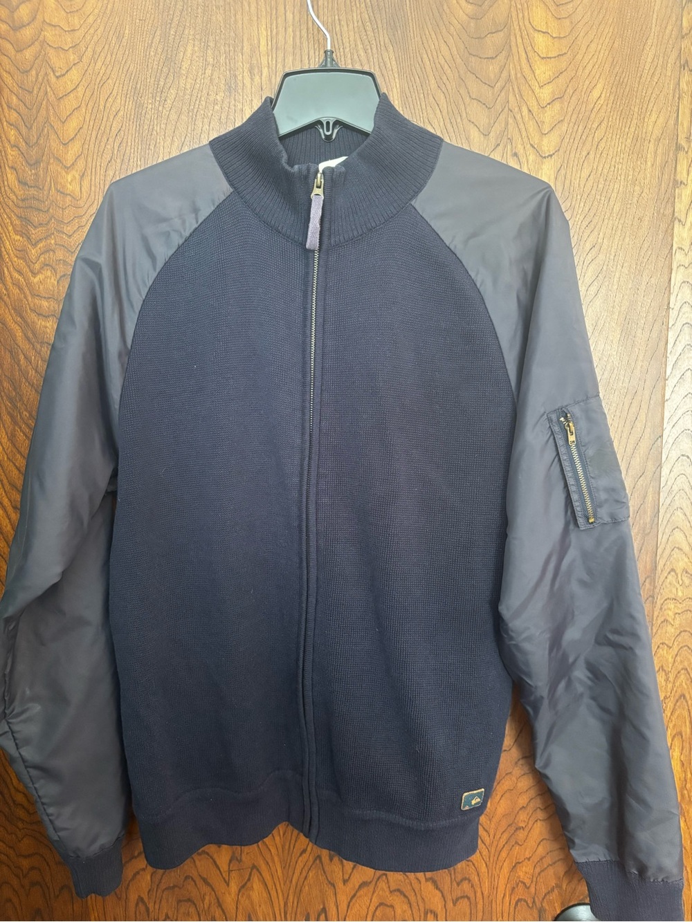 Quiksilver Navy & Dark Navy Bomber Jacket